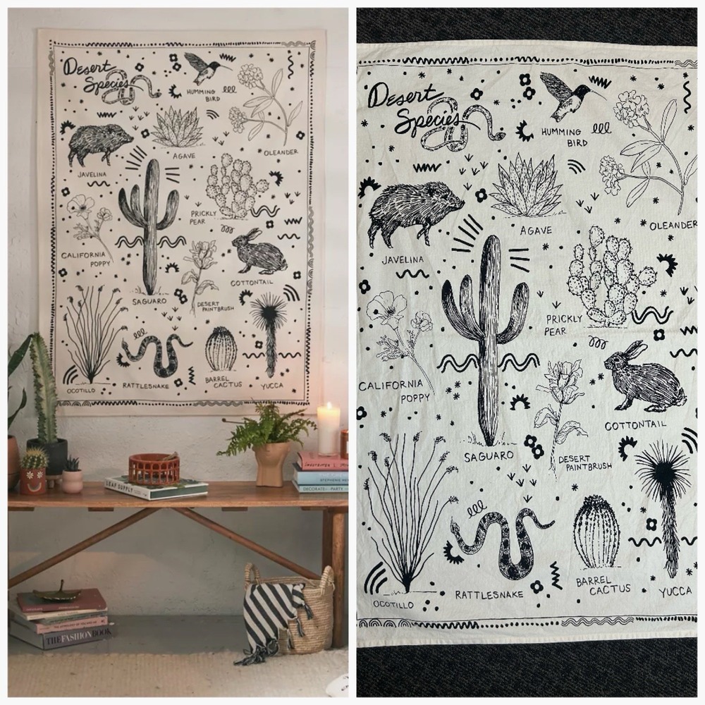 Desert Species Cotton Canvas Tapestry Wall Hanging Home Decor Art Poster Boho